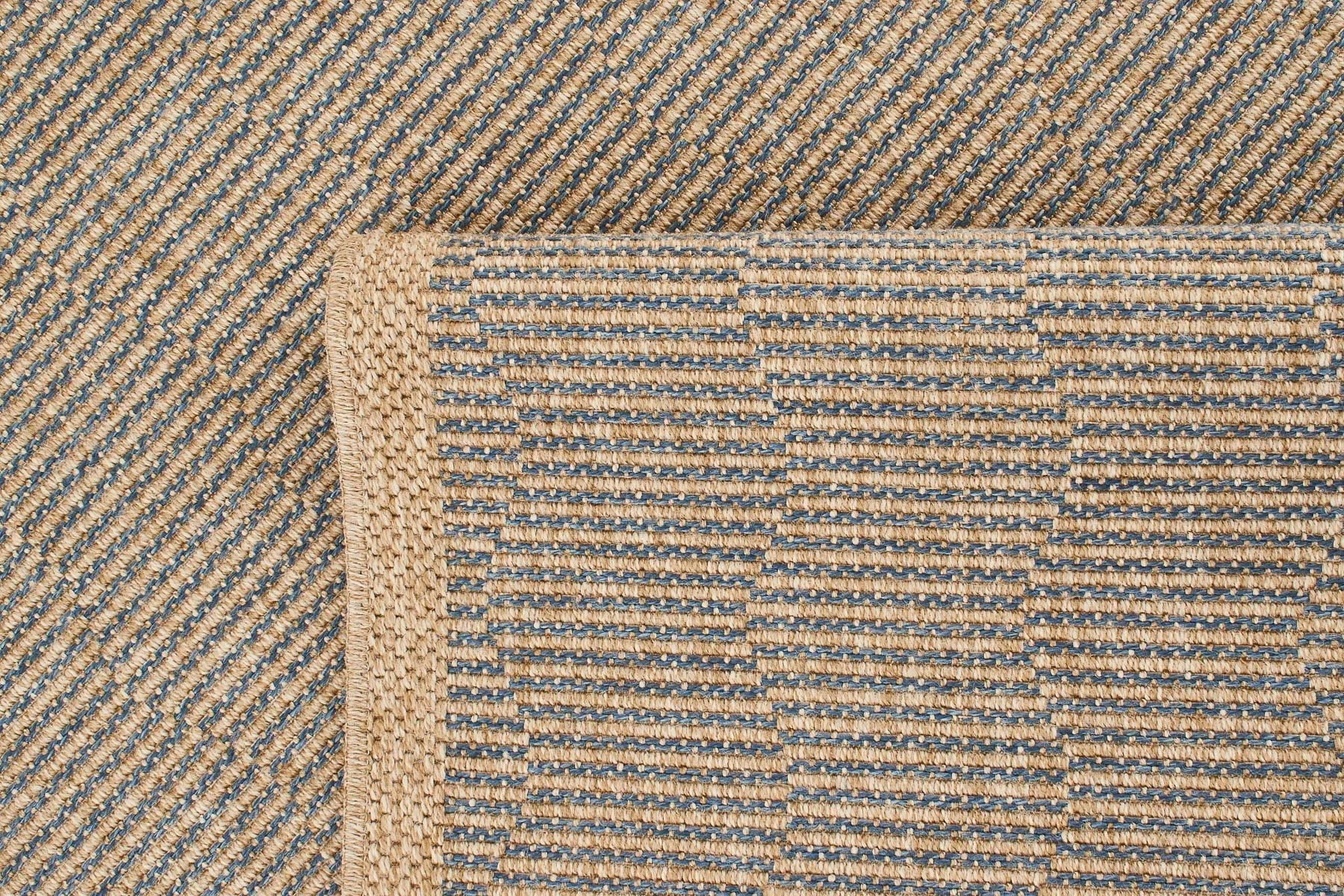 Tapis de salon effet jute naturel Bleu Nazar rugs