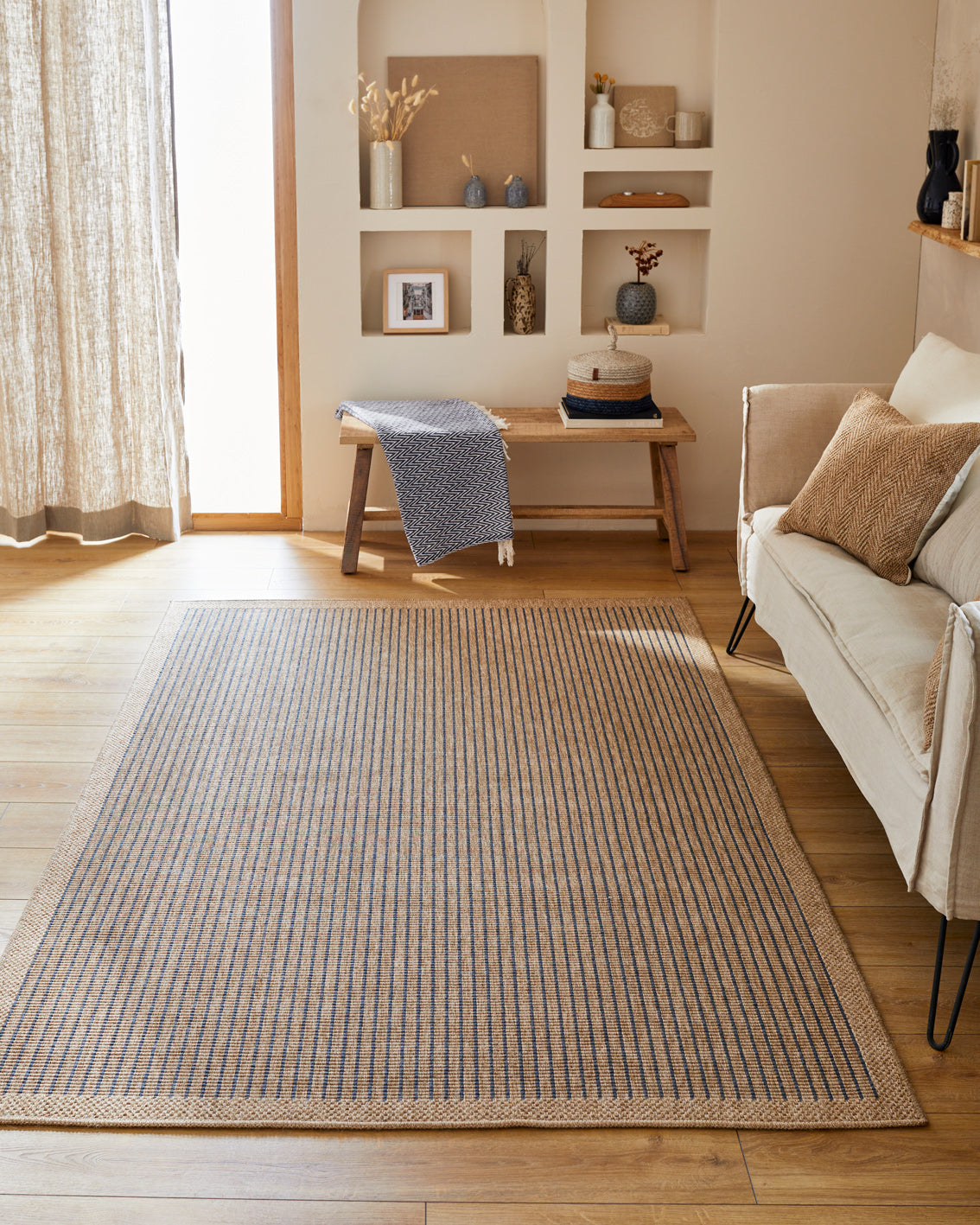 Tapis de salon effet jute naturel Nazar rugs