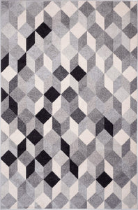 Tapis de salon gris à motif géométrique Nazar rugs