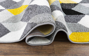 Tapis de salon moderne graphique jaune Nazar rugs