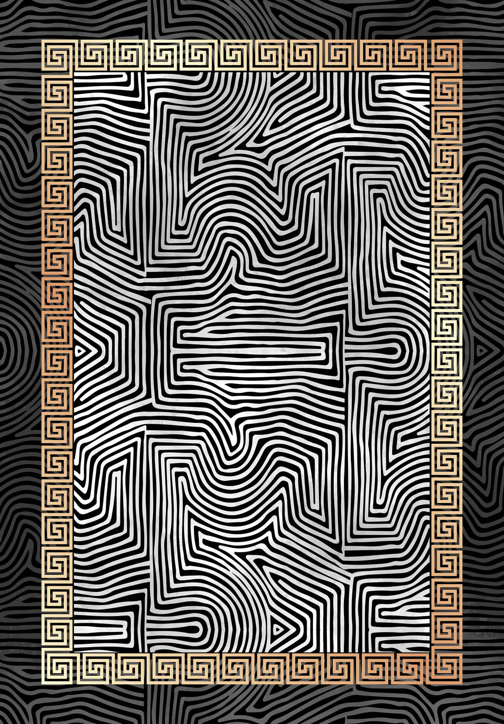 Tapis de salon motif moderne Nazar rugs