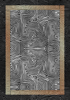 Tapis de salon motif moderne Nazar rugs