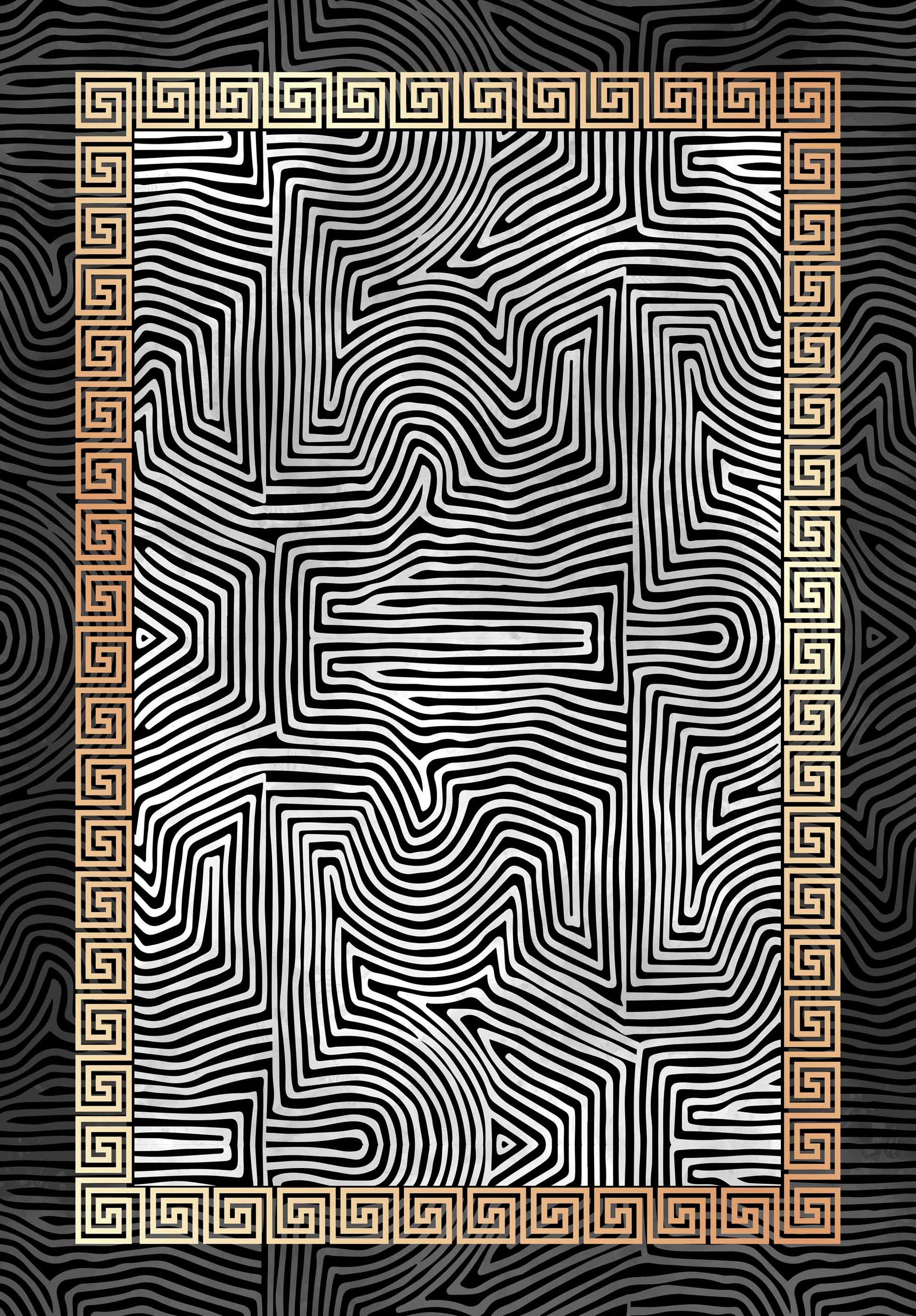 Tapis de salon motif moderne Nazar rugs