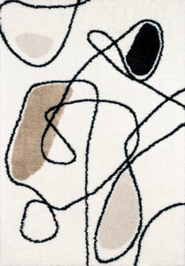 Tapis design ivoire, noir et beige Nazar rugs