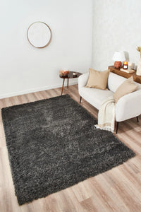 Tapis doux à poils longs anthracite Nazar rugs