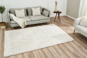 Tapis doux à poils longs blanc Nazar rugs