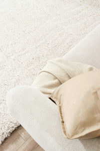 Tapis doux à poils longs blanc Nazar rugs