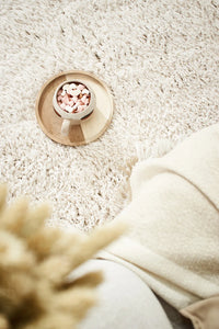 Tapis doux à poils longs blanc Nazar rugs