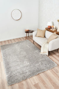 Tapis doux à poils longs gris Nazar rugs