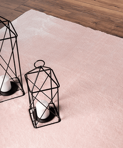 Tapis doux à poils longs rose Nazar rugs