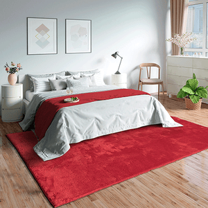 Tapis doux à poils longs rouge Nazar rugs