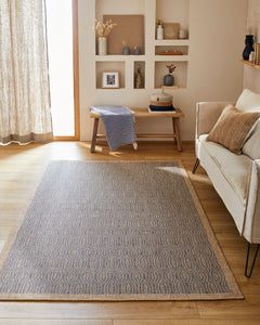 Tapis effet jute à motifs Bleu Nazar rugs