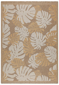 Tapis effet jute motifs feuilles Nazar rugs