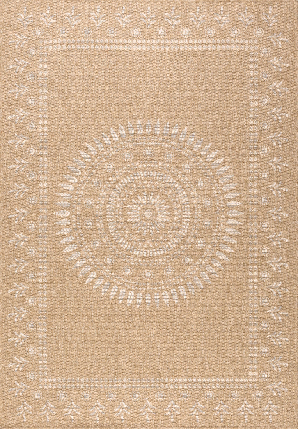 Tapis effet jute naturel à motif oriental  blanc Nazar rugs