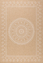 Tapis effet jute naturel à motif oriental  blanc Nazar rugs