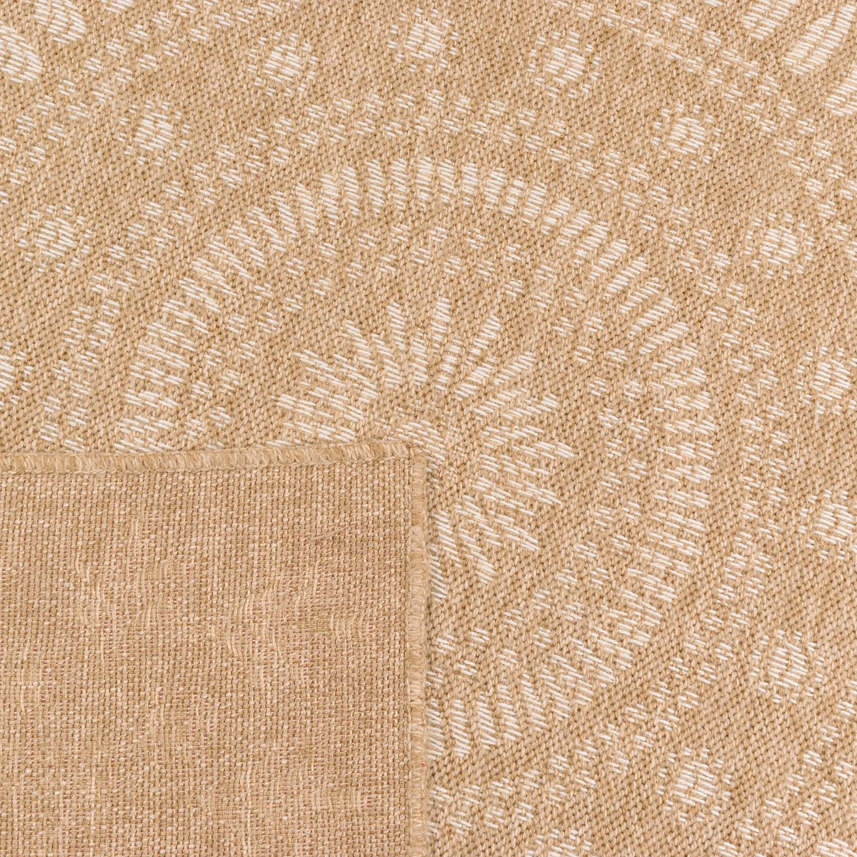 Tapis effet jute naturel à motif oriental  blanc Nazar rugs