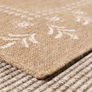 Tapis effet jute naturel à motif oriental  blanc Nazar rugs