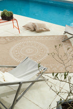 Tapis effet jute naturel à motif oriental  blanc Nazar rugs