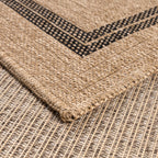 Tapis effet jute naturel à motif rectangulaire noir Nazar rugs