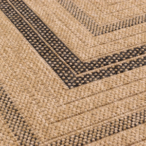 Tapis effet jute naturel à motif rectangulaire noir Nazar rugs