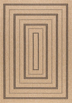 Tapis effet jute naturel à motif rectangulaire noir Nazar rugs