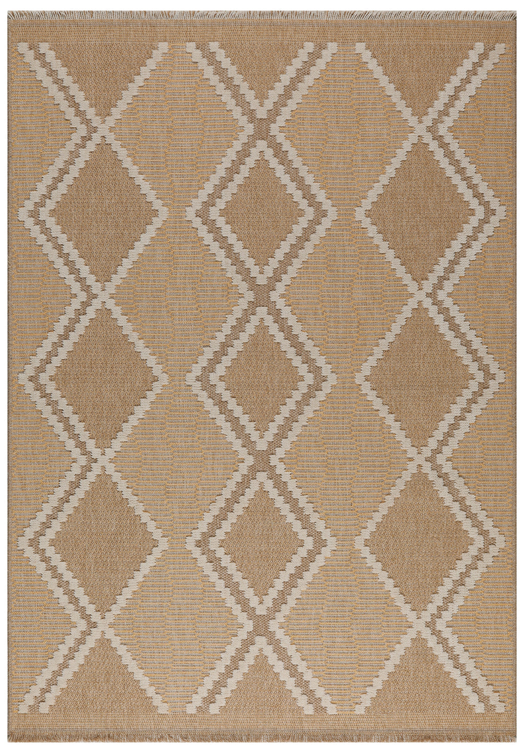TULUM - tapis de salon - intérieur et extérieur jaune - aspect jute  motifs géométriques: TUL9048JAU - Nazar rugs