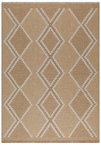 TULUM - tapis de salon - intérieur et extérieur jaune - aspect jute  motifs géométriques: TUL9048JAU - Nazar rugs