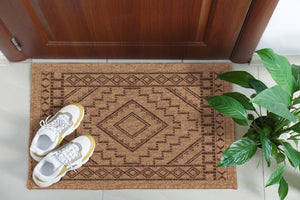 Tapis effet jute naturel motif géométrique Nazar rugs