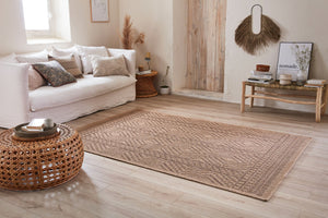 Tapis effet jute naturel motif géométrique Nazar rugs