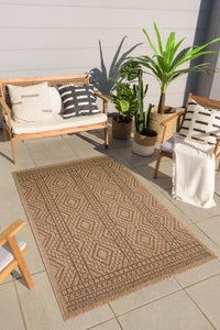 Tapis effet jute naturel motif géométrique Nazar rugs