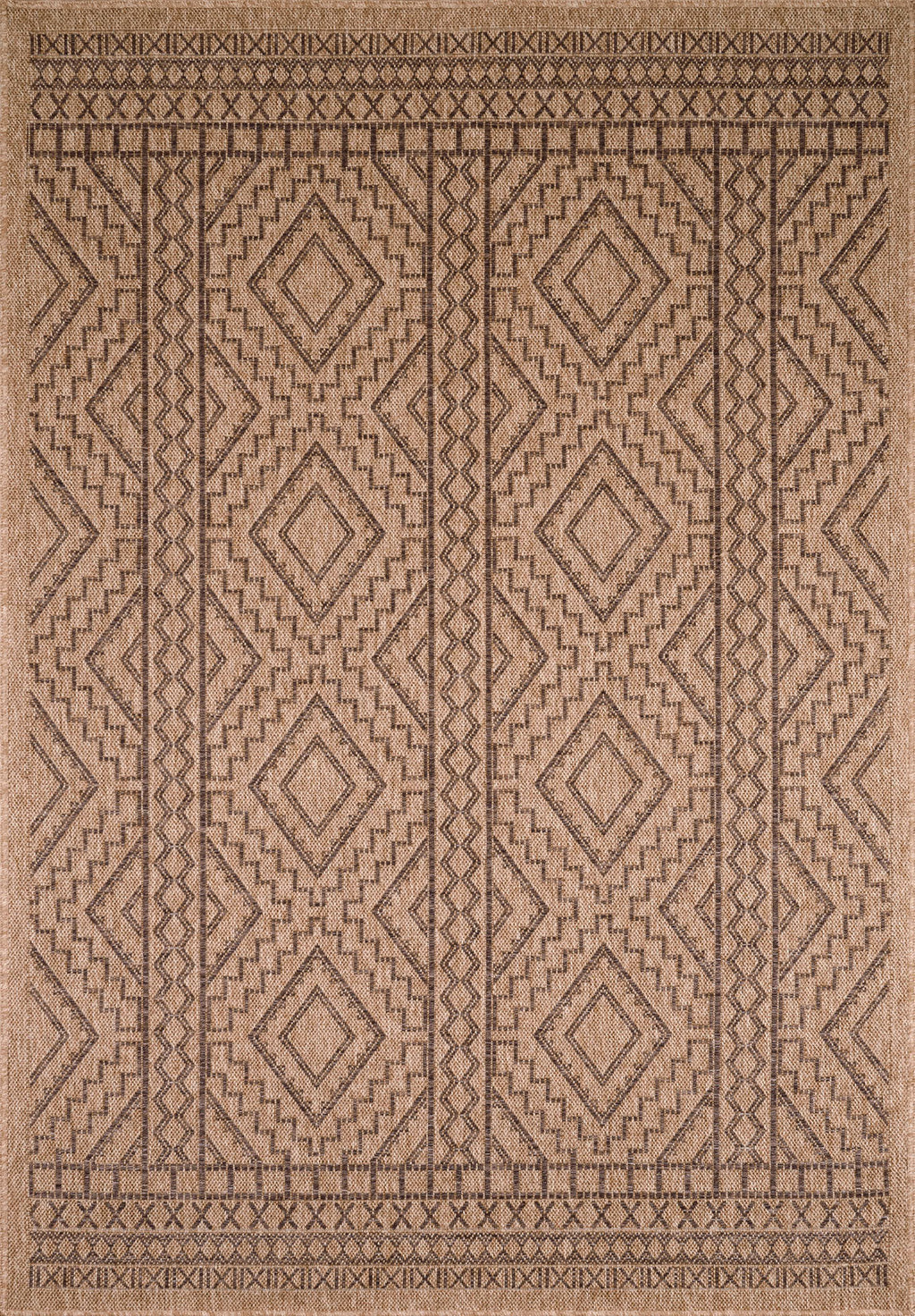 Tapis effet jute naturel motif géométrique Nazar rugs