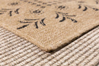 Tapis effet jute naturel motifs orientaux noirs : NAT8874NOI - Nazar rugs