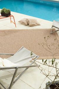 Tapis effet jute naturel uni marron Nazar rugs