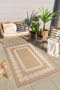 Tapis effet toile de jute à motif blanc – Nazar rugs