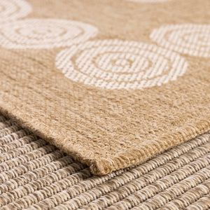 Tapis effet toile de jute à motif  blanc géométrique Nazar rugs