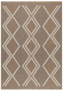 TULUM - tapis de salon - intérieur et extérieur marron - aspect jute  motifs géométriques : TUL9048MAR - Nazar rugs