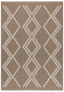 TULUM - tapis de salon - intérieur et extérieur marron - aspect jute  motifs géométriques : TUL9048MAR - Nazar rugs