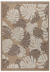 Tapis effet toile de jute motif floral Nazar rugs