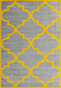 Tapis en laine artificielle  jaune et gris Nazar rugs