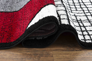 Tapis en laine artificielle motif graphique rouge Nazar rugs