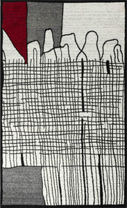 Tapis en laine artificielle motif graphique rouge Nazar rugs