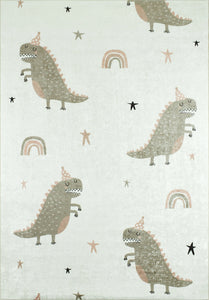 Tapis enfant à motifs dinosaures vert Nazar rugs