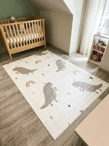 Tapis enfant à motifs dinosaures vert Nazar rugs