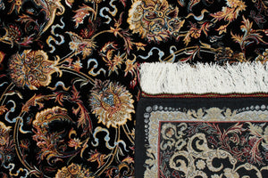 Tapis fait main noir avec motif Nazar rugs