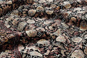 Tapis fait main noir avec motif Nazar rugs