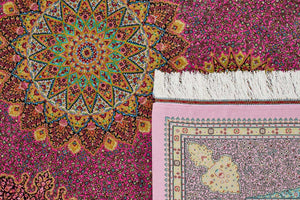 Tapis fait main rose Nazar rugs