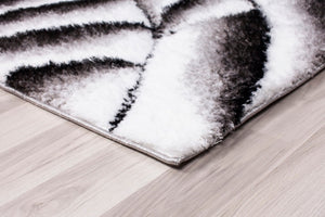Tapis feuille design moderne blanc et noir Nazar rugs
