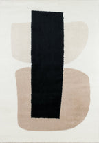 Tapis géométrique beige gris et noir Nazar rugs