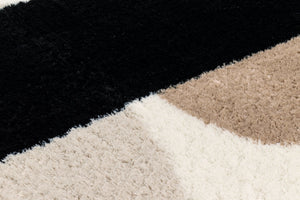 Tapis géométrique beige gris et noir Nazar rugs