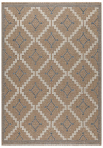 TULUM - tapis de salon - intérieur et extérieur bleu - aspect jute  motifs géométriques : TUL9041BLE - Nazar rugs
